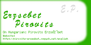 erzsebet pirovits business card